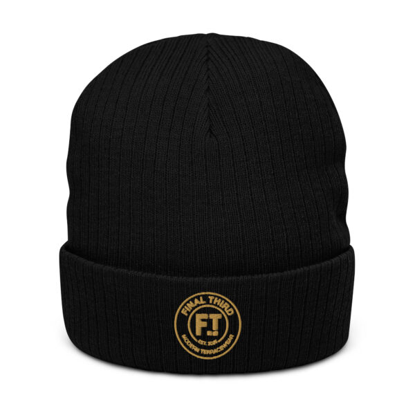 Final Third Core Knit Beanie – Terrace Football Winter Hat with Crest Patch - Image 4